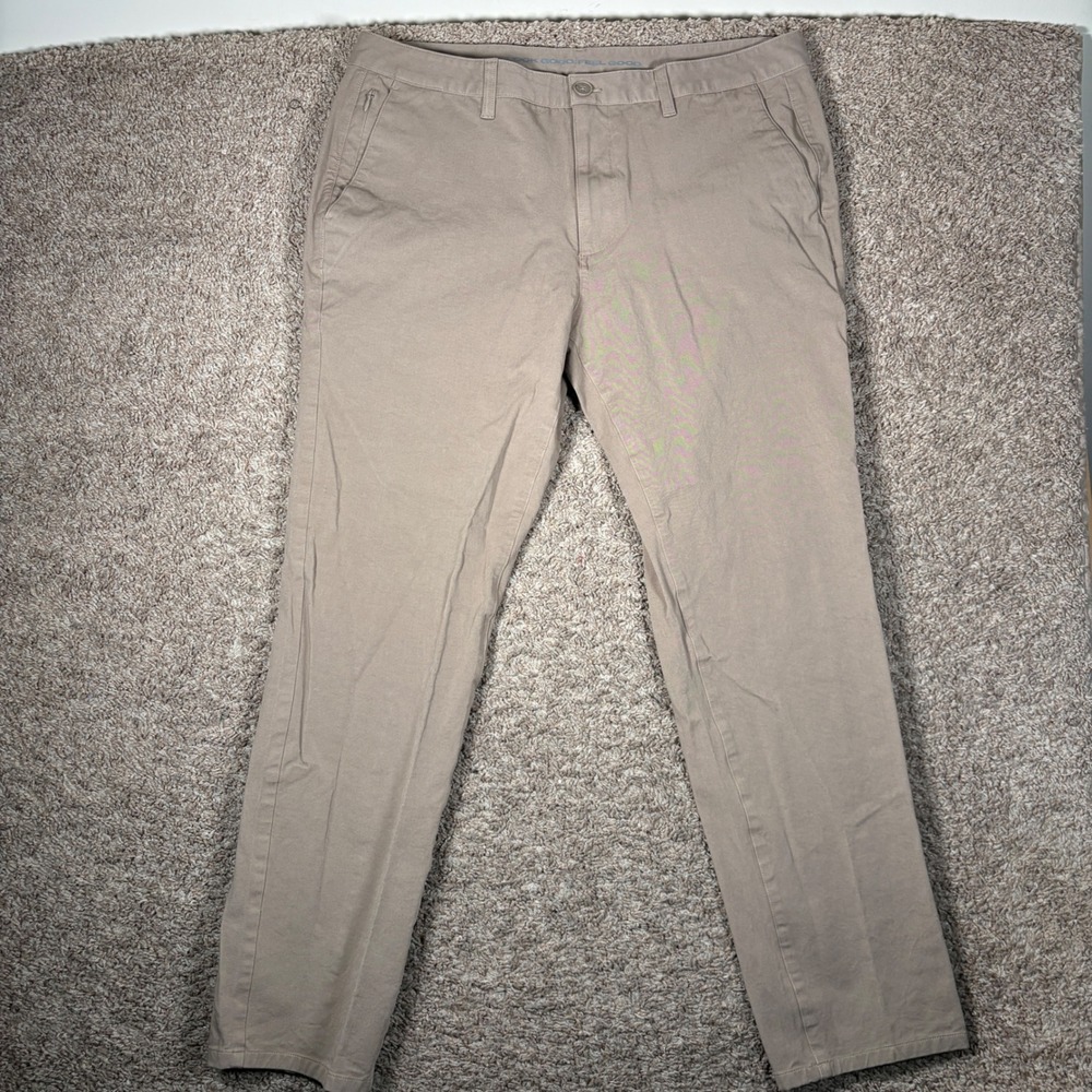True Classic Mens Slim Fit Chino Pants‎ Khaki Stretch 38x32 (Fits 38x30) Slim